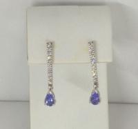 14K Diamond & Tanzinite Earrings