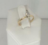 14K Yellow Gold 1/2 CTTW Marquise Diamond Ring